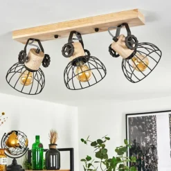 Plafonnier Orny Brun, Écru, 3 lumières