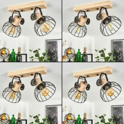 Plafonnier Orny Brun, Écru, 2 lumières