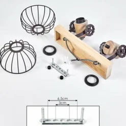 Plafonnier Orny Brun, Écru, 2 lumières