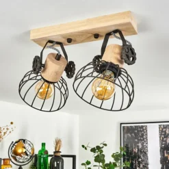 Plafonnier Orny Brun, Écru, 2 lumières