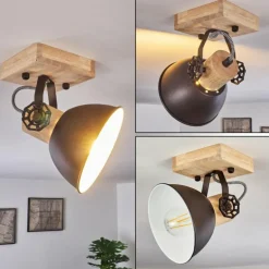 Plafonnier Orny Brun, Noir, 1 lumière