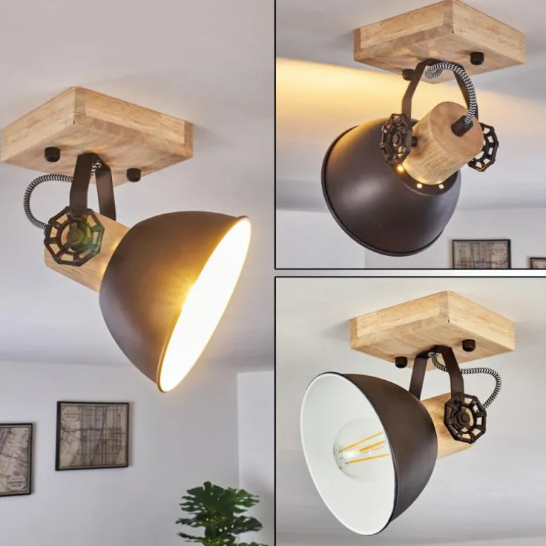 Plafonnier Orny Brun, Noir, 1 lumière