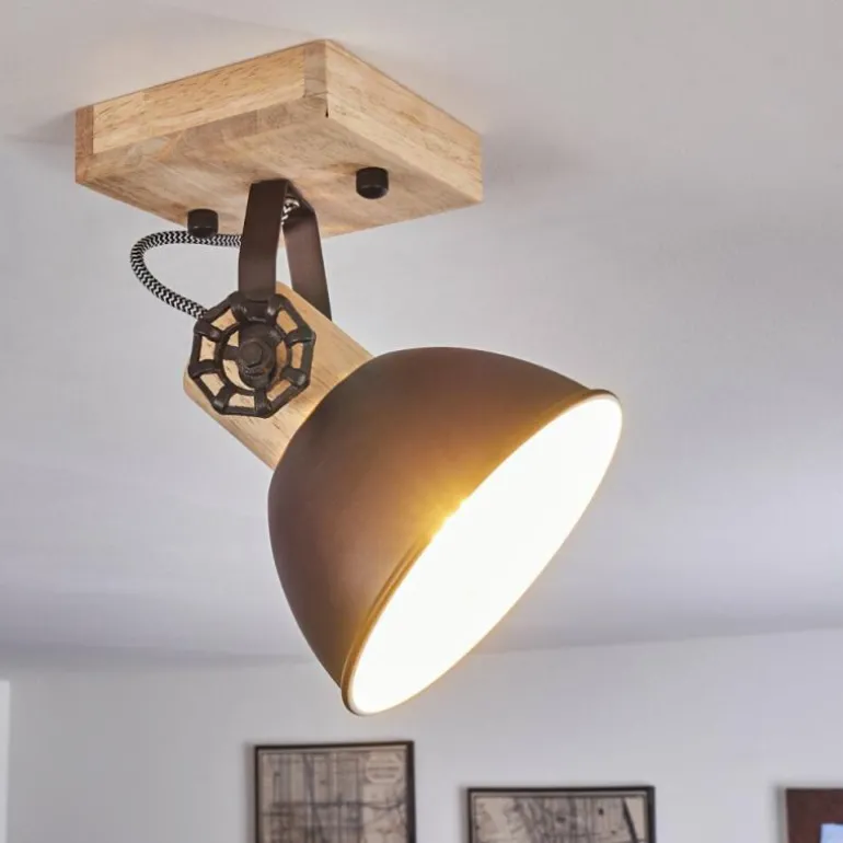 Plafonnier Orny Brun, Noir, 1 lumière