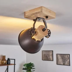 Plafonnier Orny Brun, Noir, 1 lumière