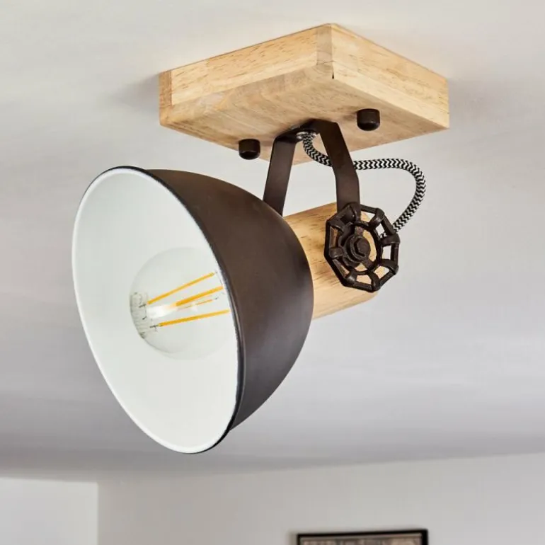 Plafonnier Orny Brun, Noir, 1 lumière