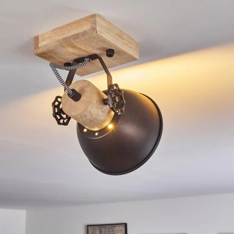 Plafonnier Orny Brun, Noir, 1 lumière