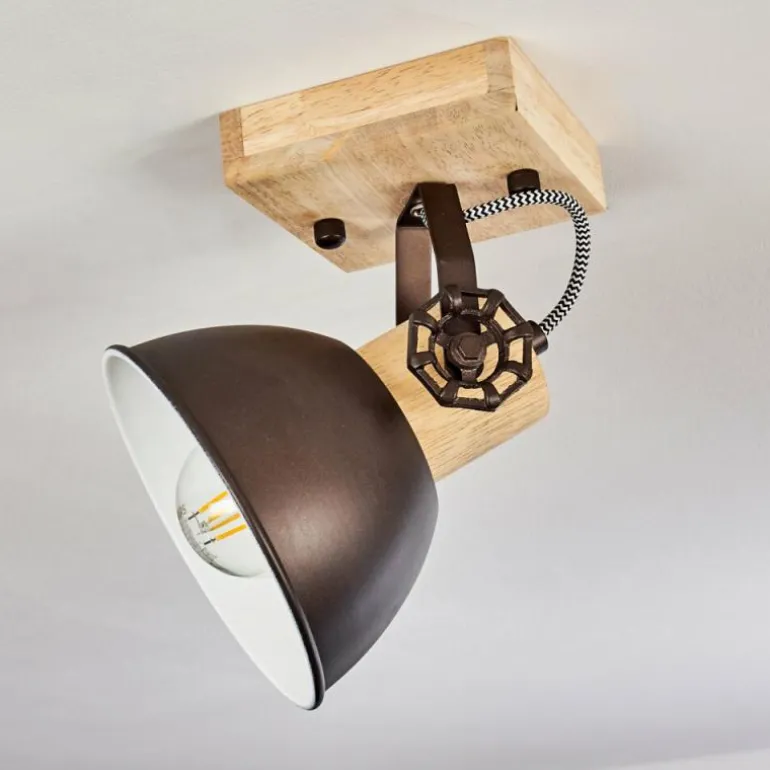 Plafonnier Orny Brun, Noir, 1 lumière