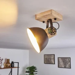 Plafonnier Orny Brun, Noir, 1 lumière