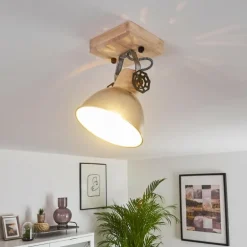 Plafonnier Orny Brun, Zingué, 1 lumière