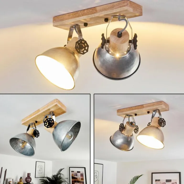 Plafonnier Orny Brun, Zingué, 2 lumières