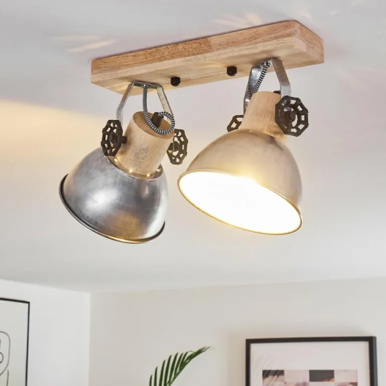 Plafonnier Orny Brun, Zingué, 2 lumières
