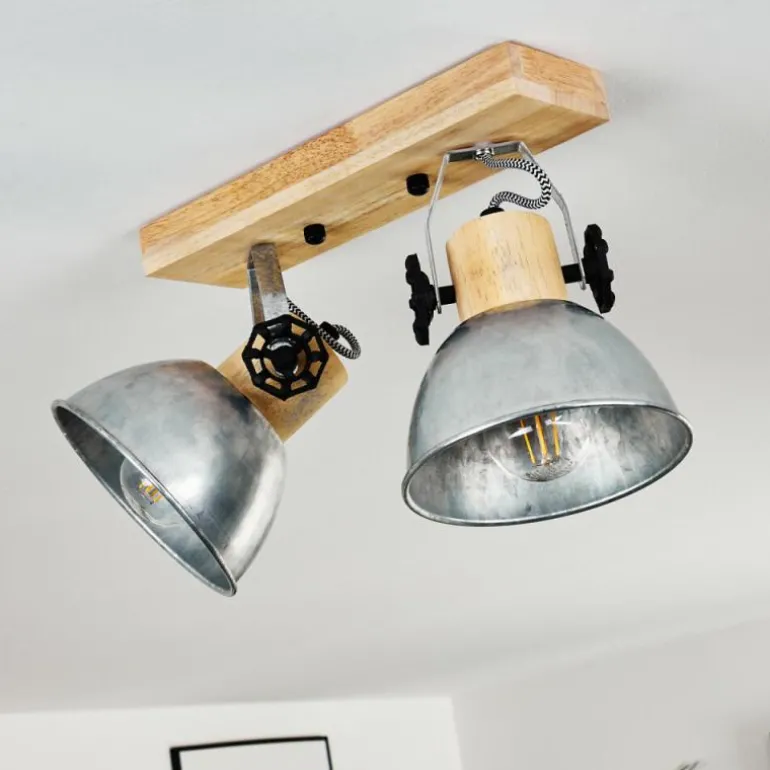 Plafonnier Orny Brun, Zingué, 2 lumières