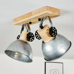 Plafonnier Orny Brun, Zingué, 2 lumières