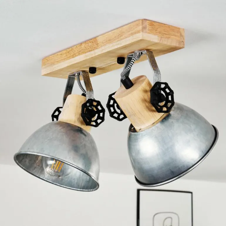 Plafonnier Orny Brun, Zingué, 2 lumières