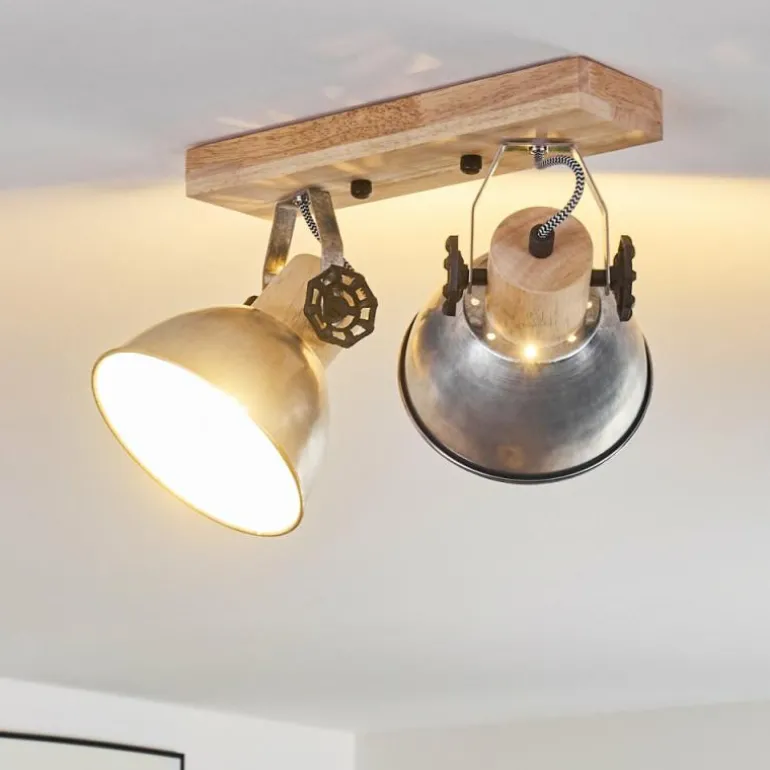 Plafonnier Orny Brun, Zingué, 2 lumières