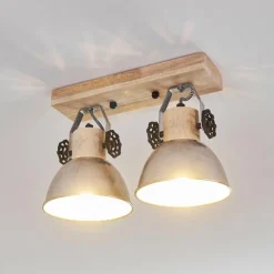 Plafonnier Orny Brun, Zingué, 2 lumières