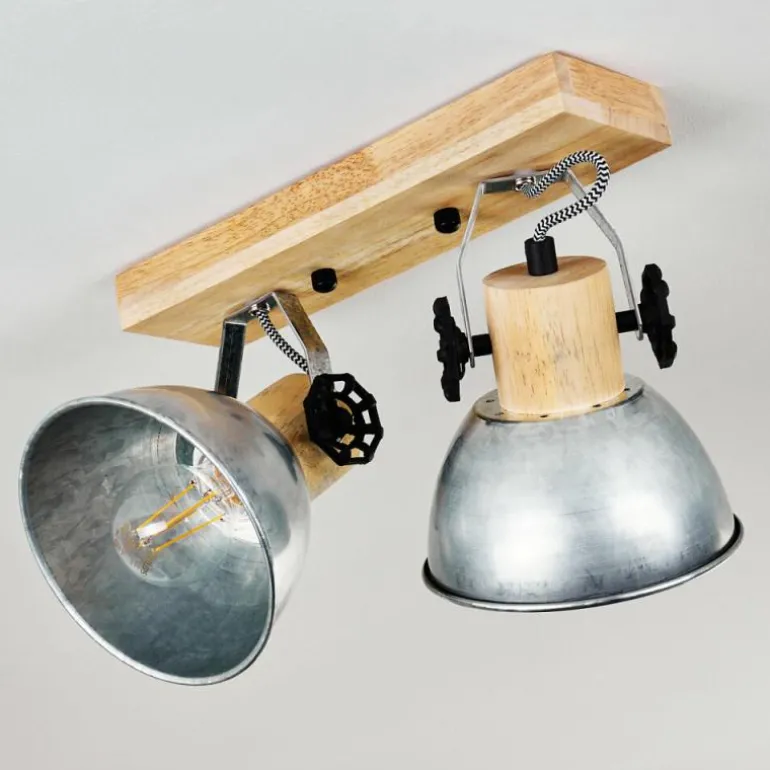 Plafonnier Orny Brun, Zingué, 2 lumières