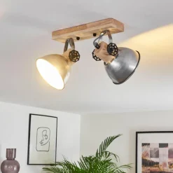 Plafonnier Orny Brun, Zingué, 2 lumières