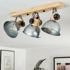 Plafonnier Orny Brun, Zingué, 3 lumières