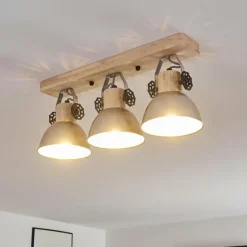 Plafonnier Orny Brun, Zingué, 3 lumières