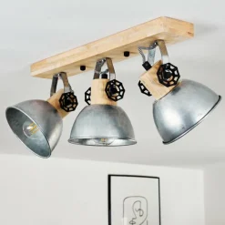 Plafonnier Orny Brun, Zingué, 3 lumières