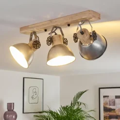 Plafonnier Orny Brun, Zingué, 3 lumières