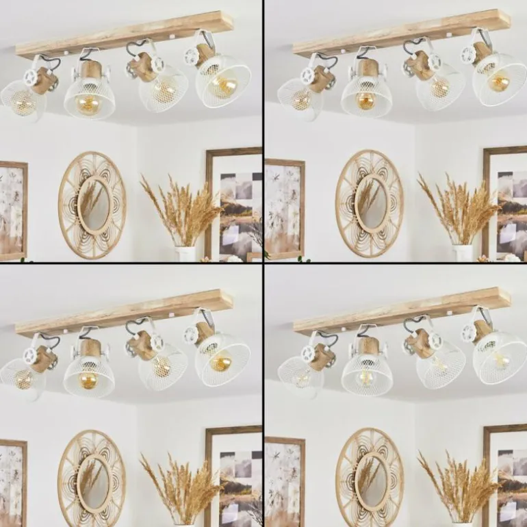 Plafonnier Orny Écru, Blanc, 4 lumières