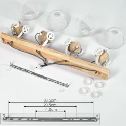 Plafonnier Orny Écru, Blanc, 4 lumières