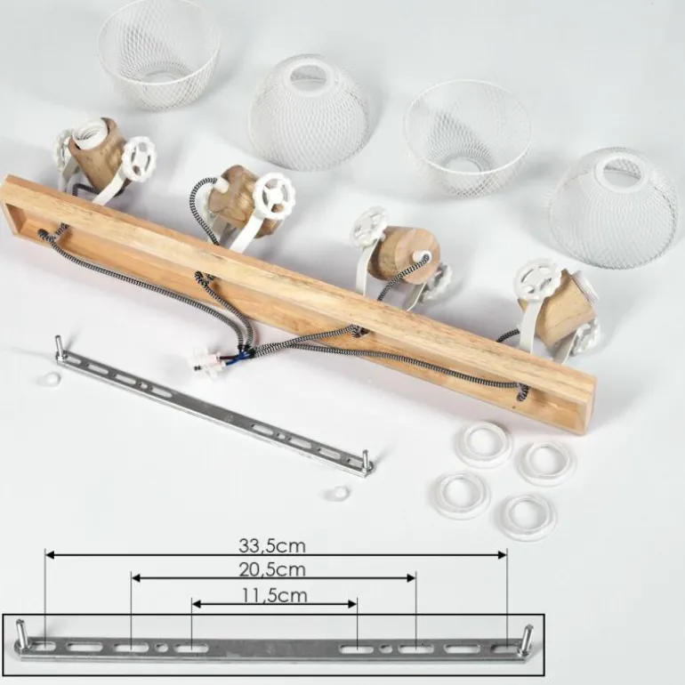 Plafonnier Orny Écru, Blanc, 4 lumières