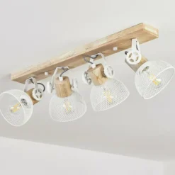 Plafonnier Orny Écru, Blanc, 4 lumières