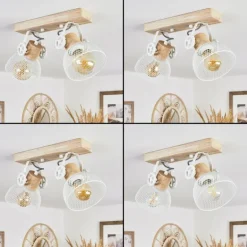 Plafonnier Orny Écru, Blanc, 2 lumières