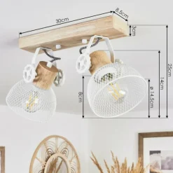 Plafonnier Orny Écru, Blanc, 2 lumières