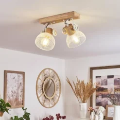 Plafonnier Orny Écru, Blanc, 2 lumières