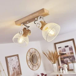 Plafonnier Orny Écru, Blanc, 2 lumières