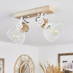 Plafonnier Orny Écru, Blanc, 2 lumières