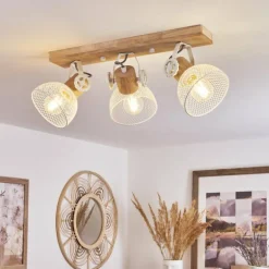 Plafonnier Orny Écru, Blanc, 3 lumières