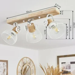 Plafonnier Orny Écru, Blanc, 3 lumières