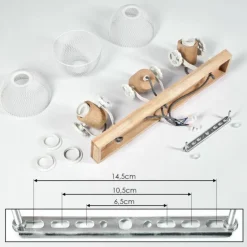 Plafonnier Orny Écru, Blanc, 3 lumières