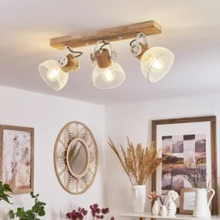 Plafonnier Orny Écru, Blanc, 3 lumières