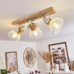 Plafonnier Orny Écru, Blanc, 3 lumières