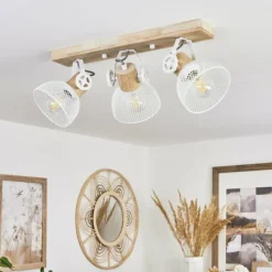 Plafonnier Orny Écru, Blanc, 3 lumières