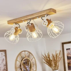 Plafonnier Orny Écru, Blanc, 3 lumières