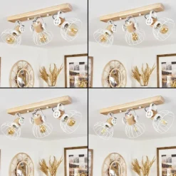 Plafonnier Orny Écru, Blanc, 3 lumières