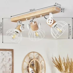 Plafonnier Orny Écru, Blanc, 3 lumières