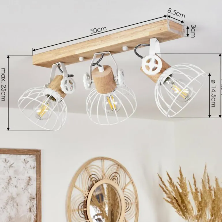 Plafonnier Orny Écru, Blanc, 3 lumières