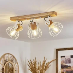 Plafonnier Orny Écru, Blanc, 3 lumières