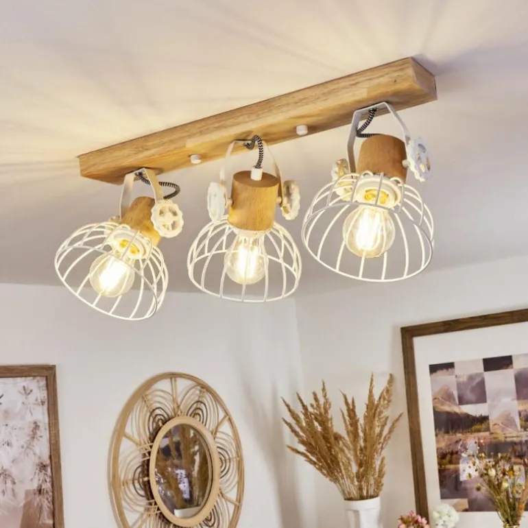 Plafonnier Orny Écru, Blanc, 3 lumières