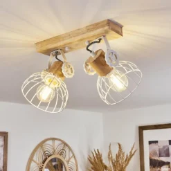 Plafonnier Orny Écru, Blanc, 2 lumières