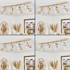 Plafonnier Orny Écru, Blanc, 4 lumières