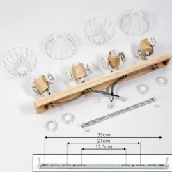 Plafonnier Orny Écru, Blanc, 4 lumières